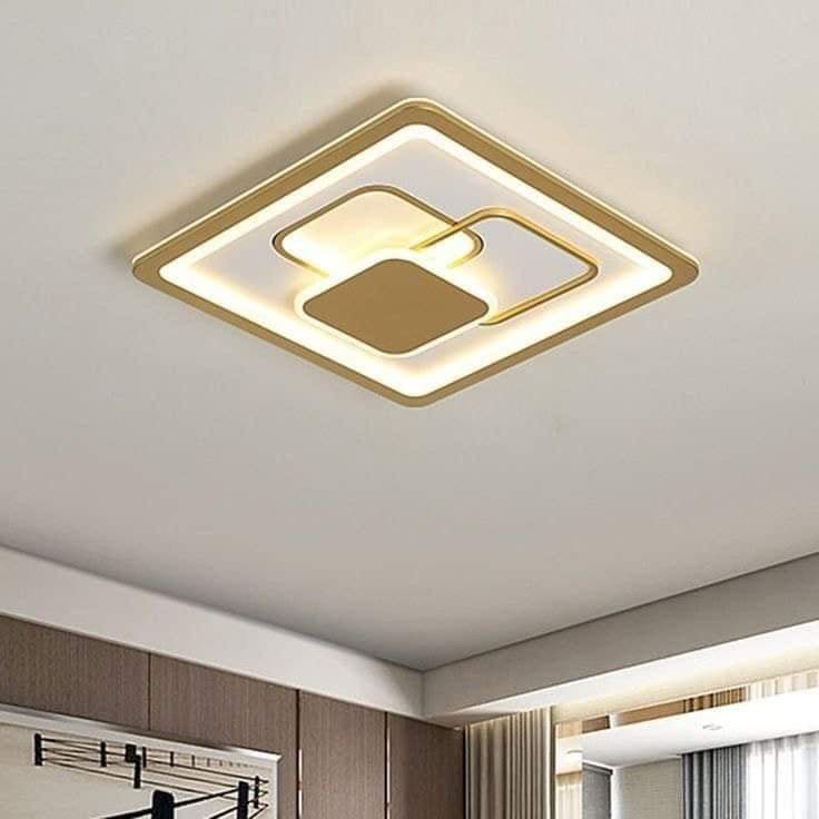 Gold Cubicle POP False Ceiling Design for Living Room
